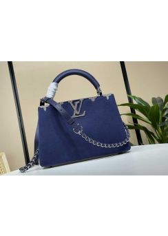 Louis Vuitton Capucines BB Blue Wool and Leather Bag M48865