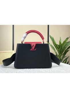 Louis Vuitton Capucines BB Black Leather and Ostrich Shoulder Bag N82904