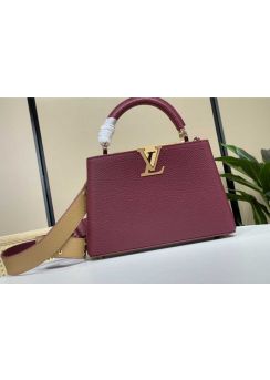 Louis Vuitton Capucines BB Burgundy Beige Leather Bag m22677