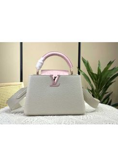 Louis Vuitton Capucines BB White Leather and Ostrich Shoulder Bag N82904