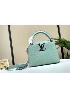 Louis Vuitton Capucines Mini Light Green Leather Bag M48865