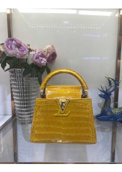 Louis Vuitton Capucines Mini Bag Yellow Crocodile Leather