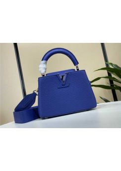 Louis Vuitton Capucines Mini Blue Leather Bag M23456