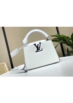 Louis Vuitton Capucines Mini White Leather Bag M48865
