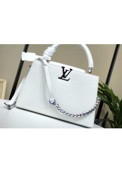 Louis Vuitton Capucines PM White Leather Bag M48865
