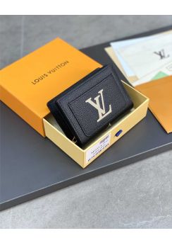 Louis Vuitton Clea Wallet with Coin Pocket Zipped  Black Monogram Leather M81927