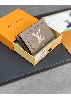 Louis Vuitton Clea Wallet with Zipped Coin Pocket Gray Monogram Leather M81927