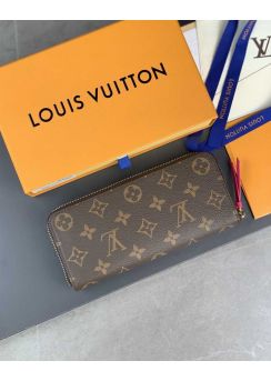 Louis Vuitton Clemence All Round Zip Wallet Monogram Canvas Fuchsia N61264