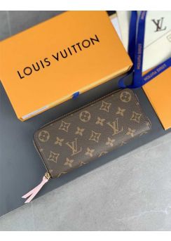 Louis Vuitton Clemence All Round Zip Wallet Monogram Canvas Pink N61264
