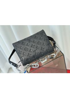 Louis Vuitton Coussin BB Chain Shoulder Bag Black Puffy Lambskin M23078 