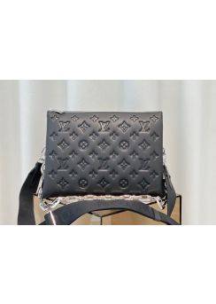 Louis Vuitton Coussin PM Chain Shoulder Bag Black Puffy Lambskin M23057 