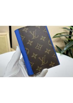 Louis Vuitton Couverture Passeport Monogram Canvas and Blue Leather M82862