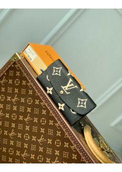 Louis Vuitton Emilie Flap Wallet Black Monogram Leather M82340