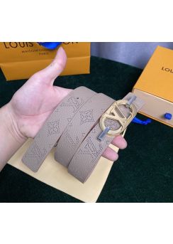 Louis Vuitton Everyday Chain LV 30MM Reversible Belt Beige Leather