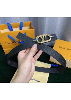 Louis Vuitton Everyday Chain LV 30MM Reversible Belt Black Leather