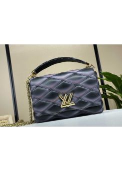 Louis Vuitton GO 14 MM Pink Blue Lambskin Shoulder Crossbody Bag M22890