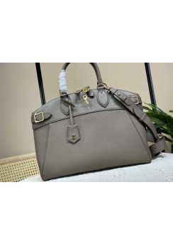 Louis Vuitton Lock It MM Top Handle Shoulder Bag Gray Taurillon Calfskin M22925 