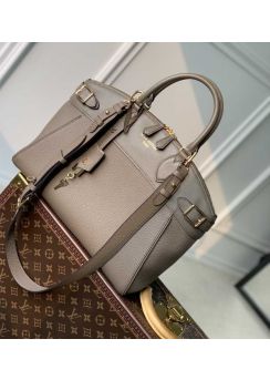 Louis Vuitton Lock It MM Top Handle Shoulder Bag Grey Calfskin M22925