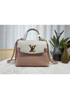 Louis Vuitton Lockme Ever Mini Chain Shoulder Crossbody Bag White Pink Calf Leather M20997 
