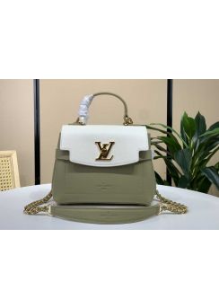 Louis Vuitton Lockme Ever Mini Chain Shoulder Crossbody Bag White Green Calf Leather M20997 