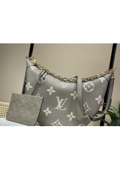 Louis Vuitton Loop Hobo Half Moon Shape Chain Shoulder Bag Gray Monogram Leather m46739 