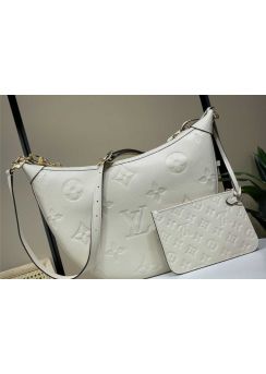 Louis Vuitton Loop Hobo Half Moon Shape Chain Shoulder Bag Cream White Monogram Leather m46739
