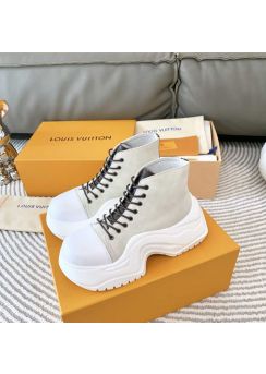 Louis Vuitton LV Archlight 2 Lace Up Ankle Boot Off White Suede Leather 35To41