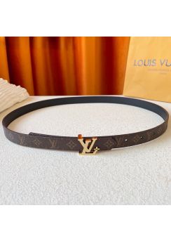 Louis Vuitton LV Bloom Reversible Belt Monogram Canvas and Black Leather 20MM