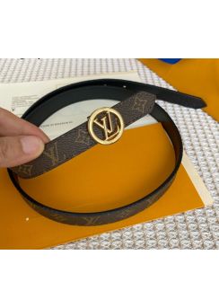 Louis Vuitton LV Circle 20MM Reversible Belt Monogram Canvas and Black Leather