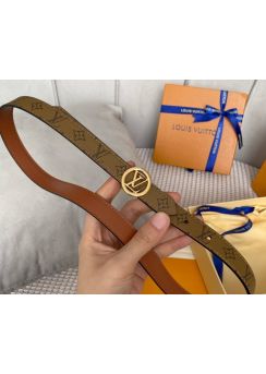 Louis Vuitton LV Circle 20MM Reversible Belt Monogram Canvas and Brown Leather