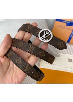 Louis Vuitton LV Circle 20MM Reversible Monogram Canvas and Black Leather Belt 