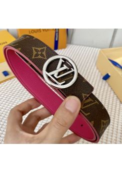 Louis Vuitton LV Circle 30MM Reversible Monogram Belt Fuchsia Leather