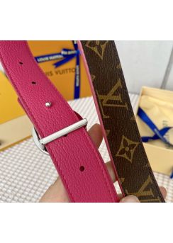 Louis Vuitton LV Circle 30MM Reversible Monogram Fuchsia Leather Belt