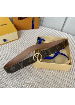 Louis Vuitton LV Circle 30MM Reversible Monogram Leather Belt Beige 
