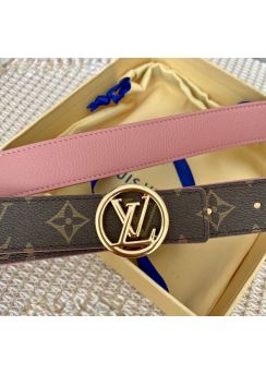 Louis Vuitton LV Circle 30MM Reversible Monogram Leather Pink Belt