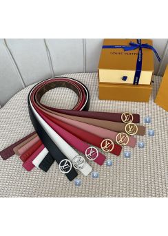 Louis Vuitton LV Circle 30MM Reversible Monogram Red Leather Belt