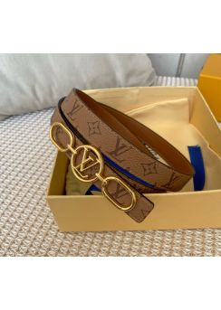 Louis Vuitton LV Circle Prime Reversible Belt Monogram Canvas and Brown Leather 20MM