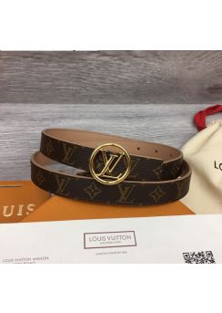 Louis Vuitton LV Circle Reversible Belt Monogram Canvas and Beige Leather 20MM