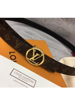 Louis Vuitton LV Circle Reversible Belt Monogram Canvas and Black Leather 20MM