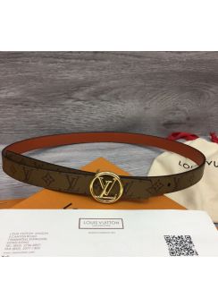 Louis Vuitton LV Circle Reversible Belt Monogram Canvas and Brown Leather 20MM