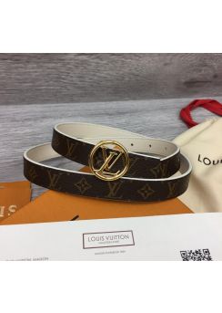 Louis Vuitton LV Circle Reversible Belt Monogram Canvas and White Leather 20MM
