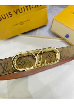 Louis Vuitton LV Edge Reversible 25MM Monogram Canvas Belt