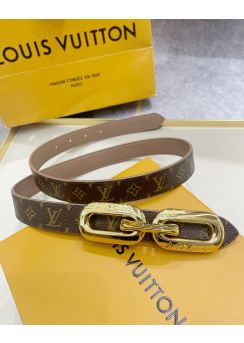 Louis Vuitton LV Edge 25MM Reversible Monogram Canvas Belt
