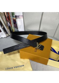 Louis Vuitton LV Initiales 30MM Black Epi Leather Belt