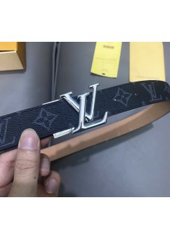 Louis Vuitton LV Initiales 30MM Black Monogram Canvas Belt