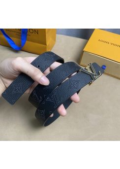 Louis Vuitton LV Initiales 30MM Leather Belt Black 