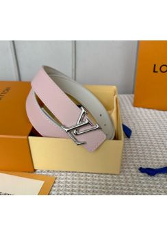 Louis Vuitton LV Initiales 30MM Pink White Calf Leather Belt