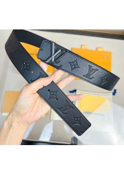 Louis Vuitton LV Initiales 40MM Reversible Belt Black Monogram Leather