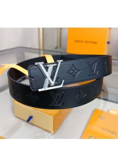 Louis Vuitton LV Initiales 40MM Reversible Black Monogram Leather Belt 