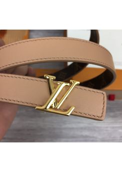 Louis Vuitton LV Initiales Beige Leather and Monogram Canvas Belt 20MM